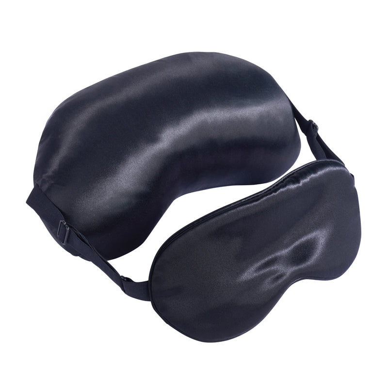 Sleep Mask & Travel Pillow - Black