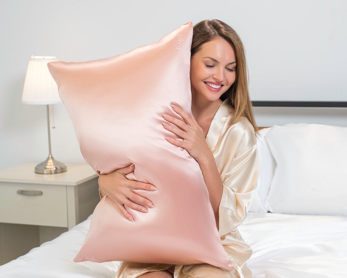 Blissy Pink Silk Pillowcase Detail – Standard