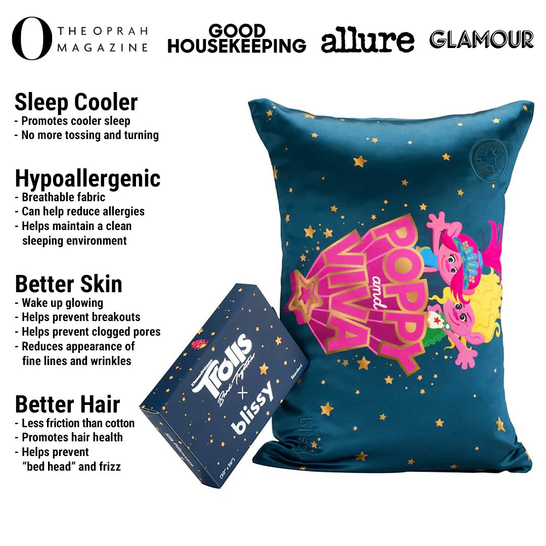 Trolls Mulberry Silk Pillowcase – Blissy King