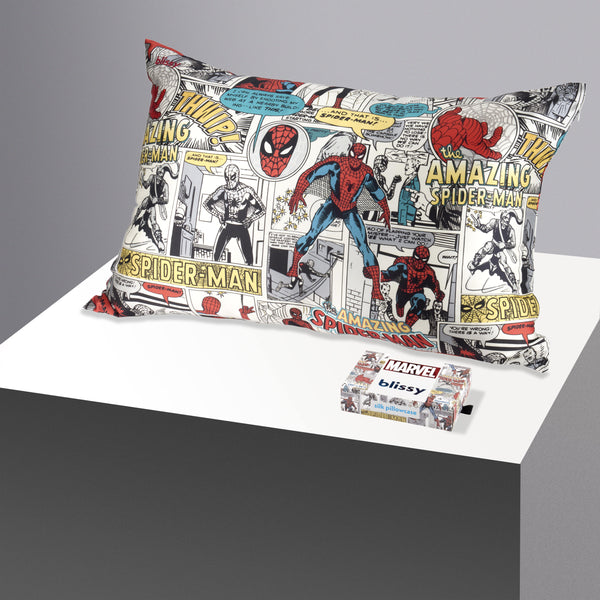 Blissy King Spider-Man Pillowcase – 22 Momme Mulberry Silk, 100% Silk