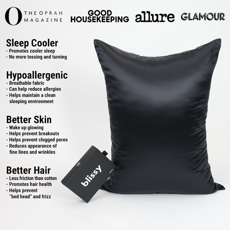 Black silk pillowcase hotsell