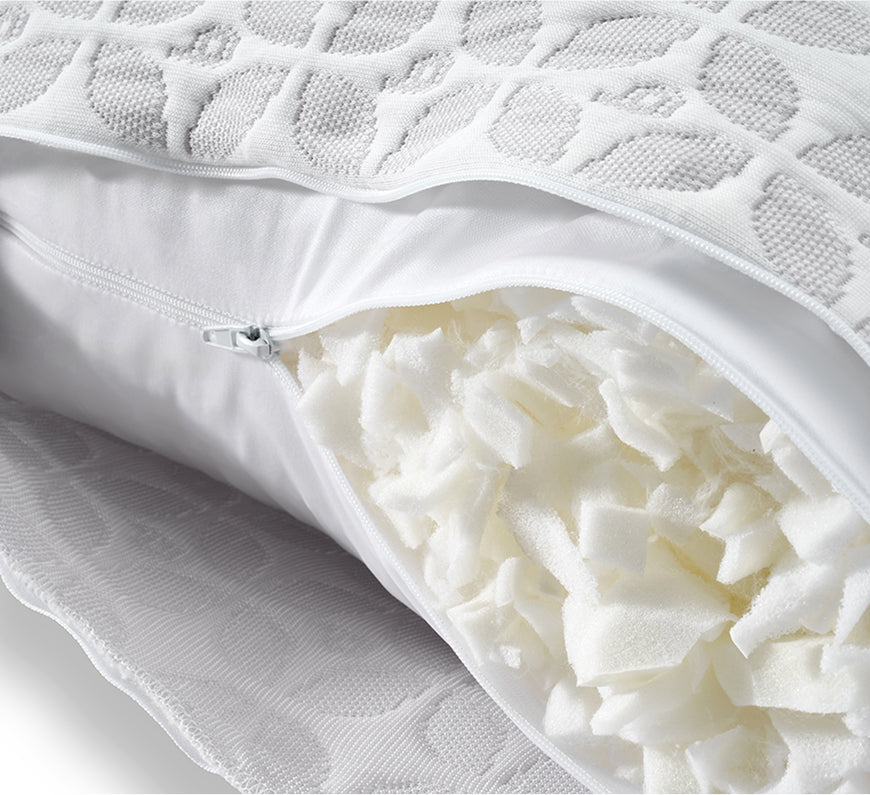 Pillow cover, cooling layer and memory foam fill