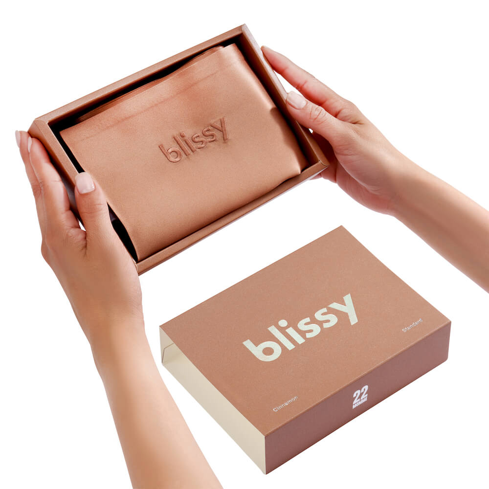 Blissy Cinnamon Silk Pillowcase Detail – Queen