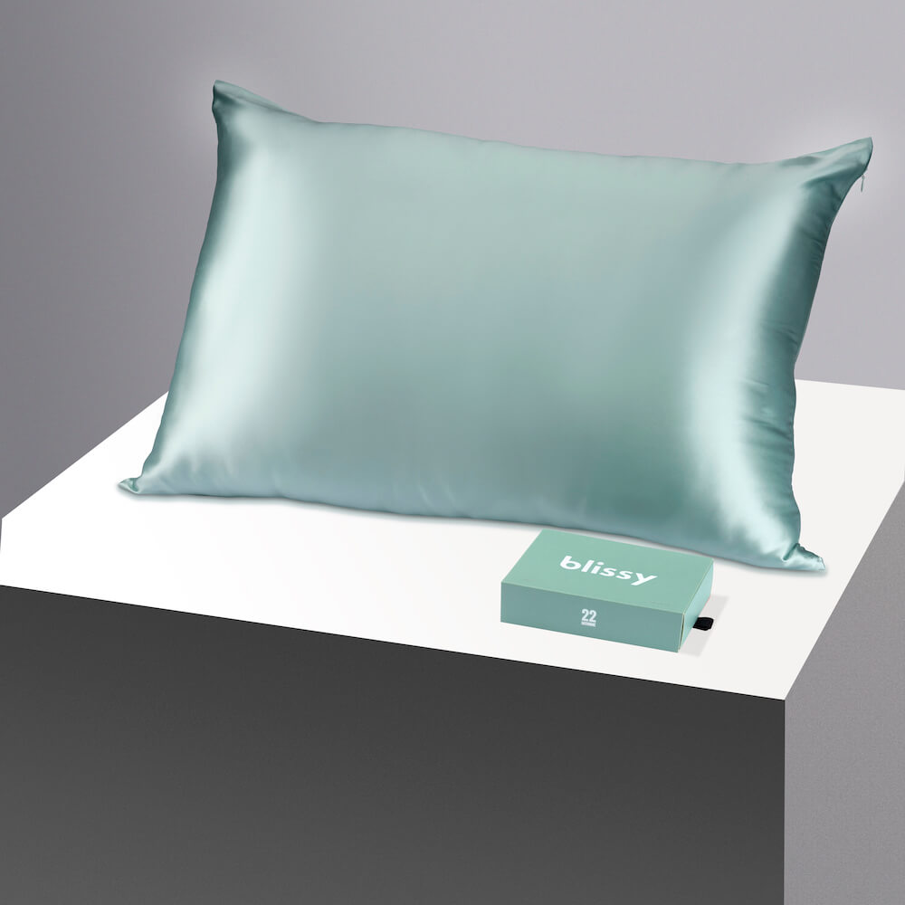Blissy King Mint Pillowcase – 22 Momme Mulberry Silk, 100% Silk