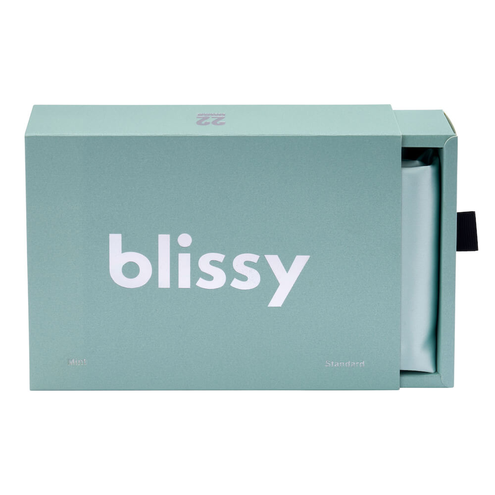 Blissy Mint Silk Pillowcase Detail – Standard