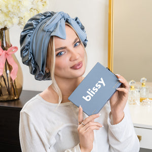 Blissy Bow Bonnet - Ash blue
