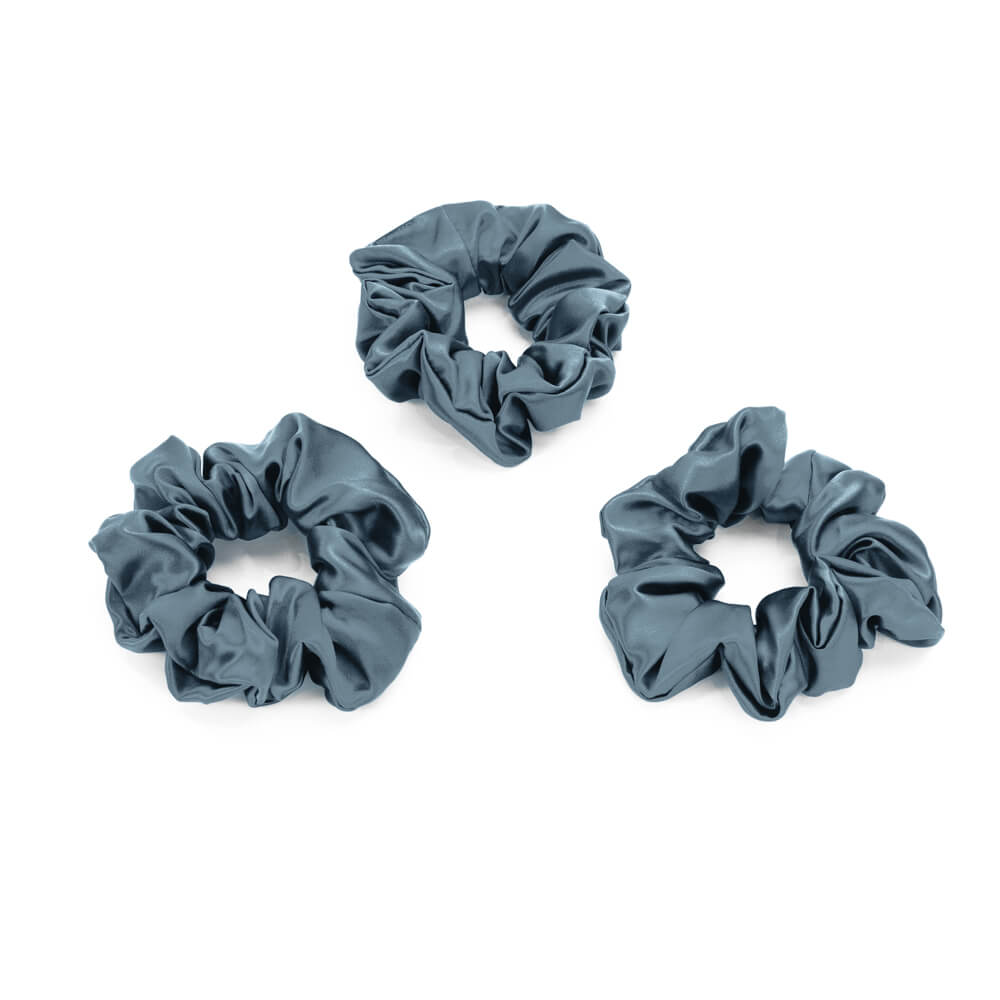 Blissy Ash Blue Silk Blissy Scrunchies Detail –