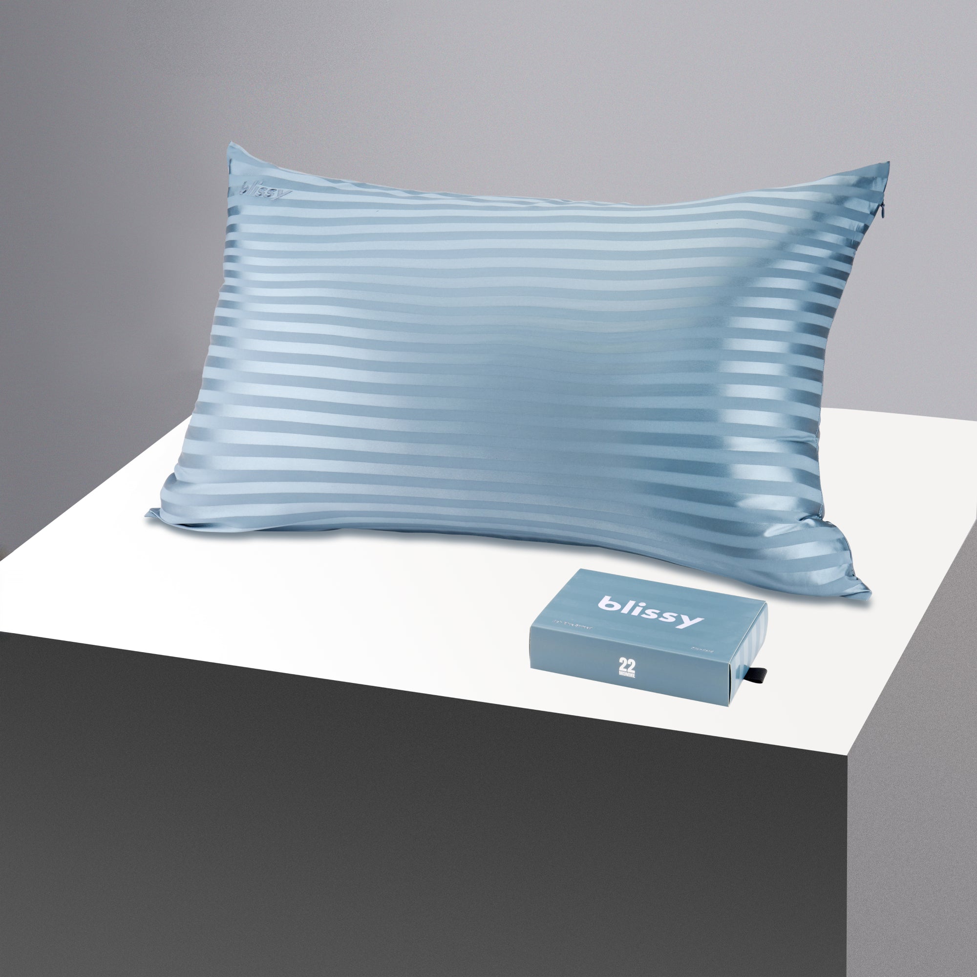 Pillowcase - Ash Blue Striped - Queen