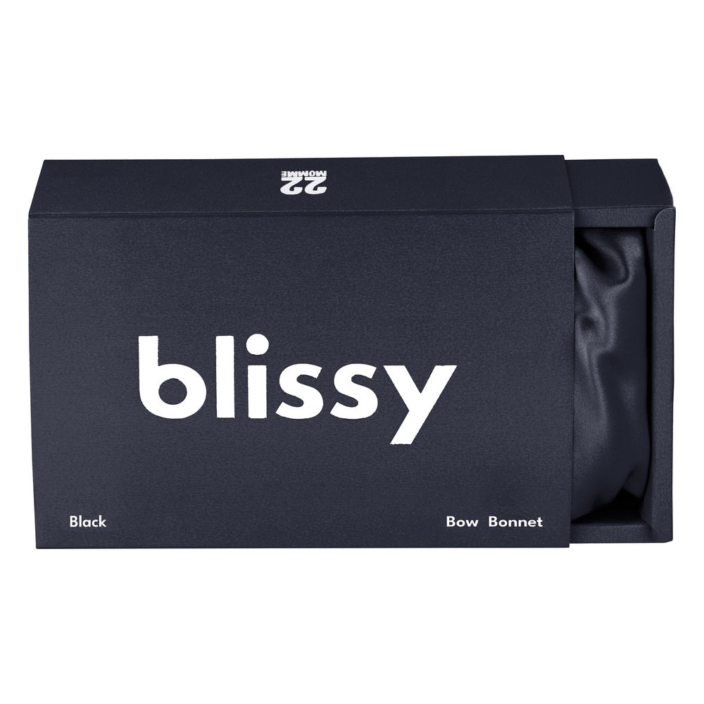 Blissy Black Blissy Bow Bonnet Lifestyle – Mulberry Silk