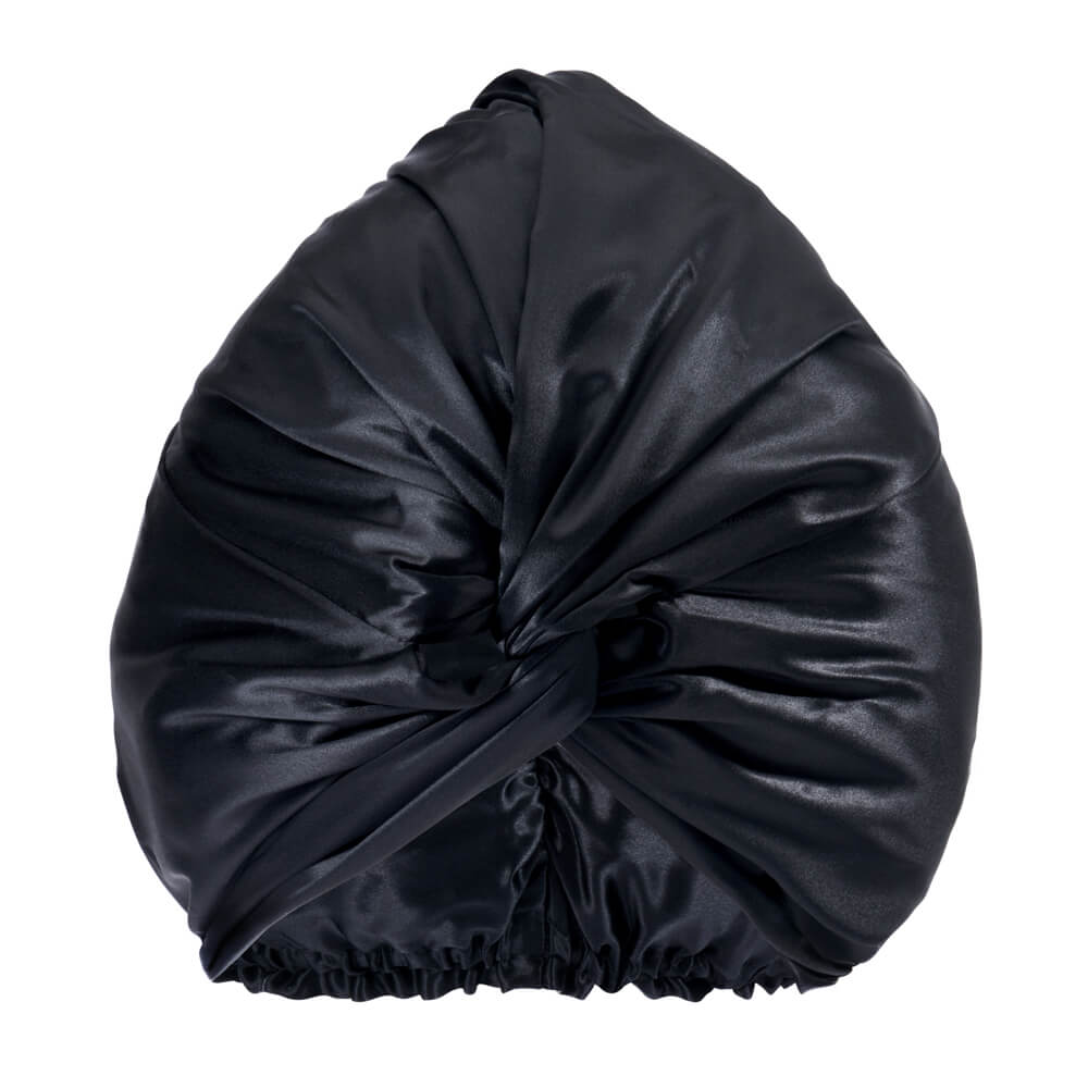 Blissy Black Silk Blissy Bonnet Detail – Large