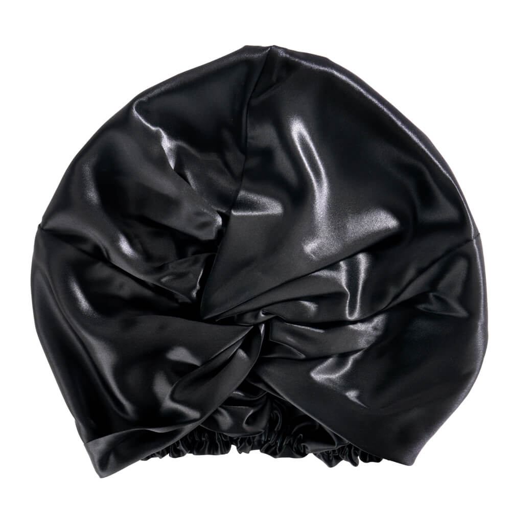 Blissy Black Silk Blissy Bonnet Detail – Large