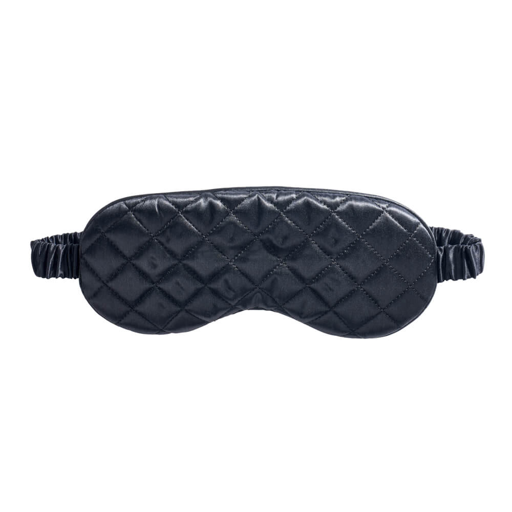 Black Sleep Mask Close-Up – Blissy 22 Momme Silk