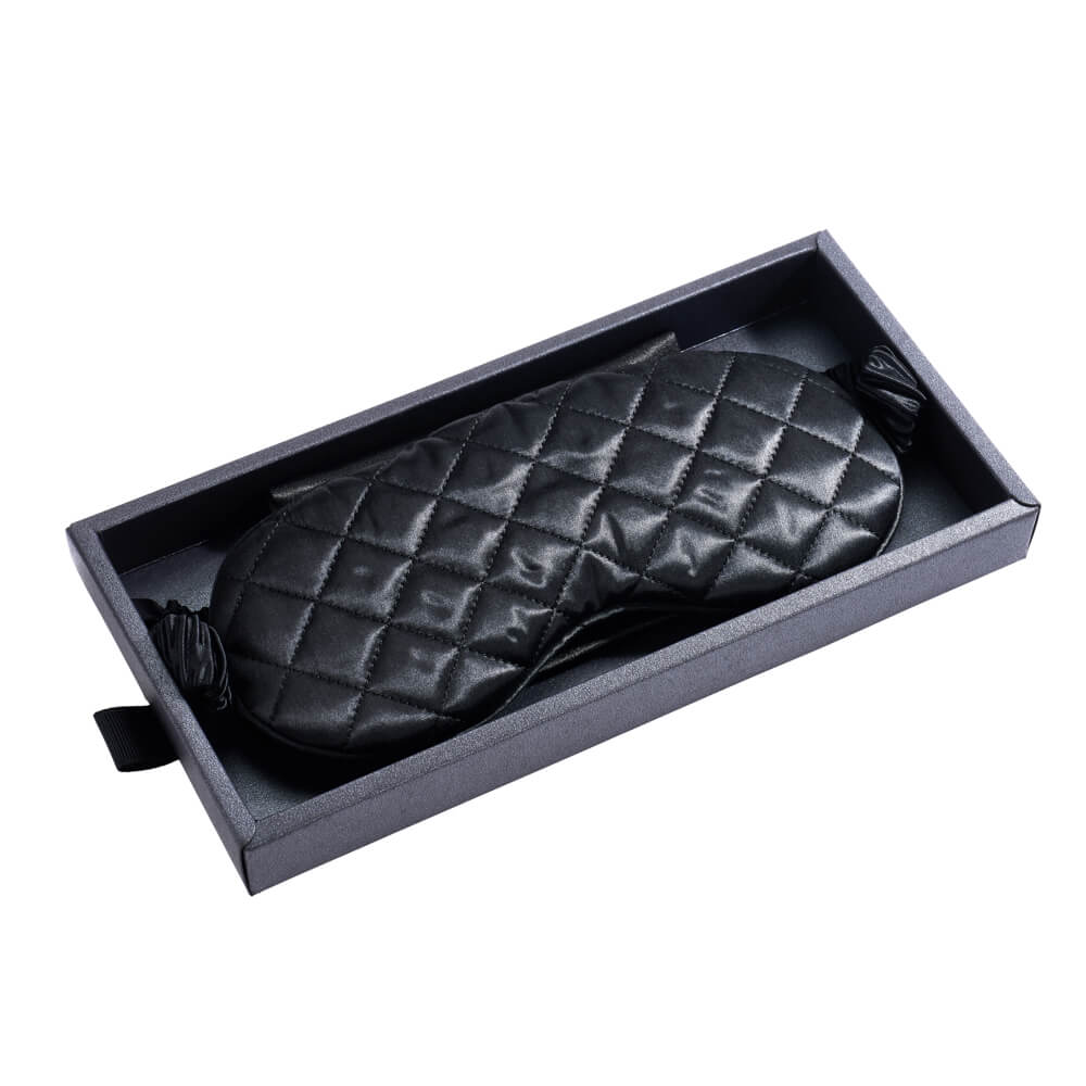 Blissy Black Silk Sleep Mask Detail –