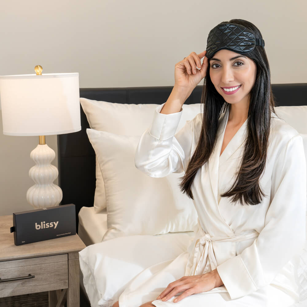 Black Sleep Mask – Blissy Premium Silk