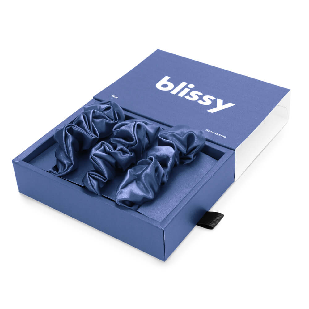 Blissy Mulberry Silk Blissy Silk Scrunchies (3-Pack) – 100% Mulberry Silk Hair Ties