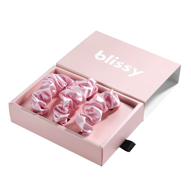 Blissy Scrunchies - Blush - Blissy Blush Blissy Scrunchies – 22 Momme Mulberry Silk, 100% Silk