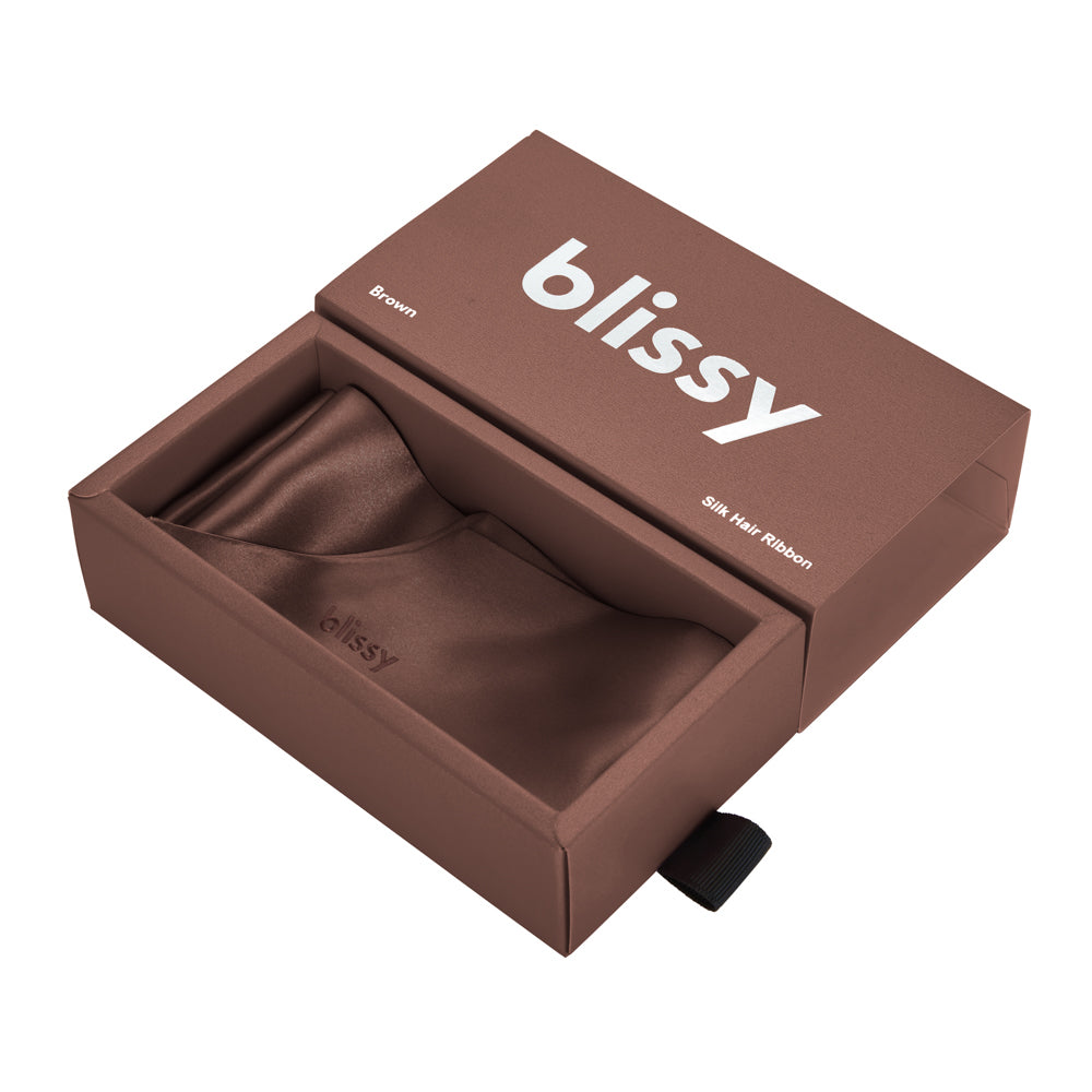 Blissy Chocolate Blissy Hair Ribbon – 22 Momme Mulberry Silk, 100% Silk
