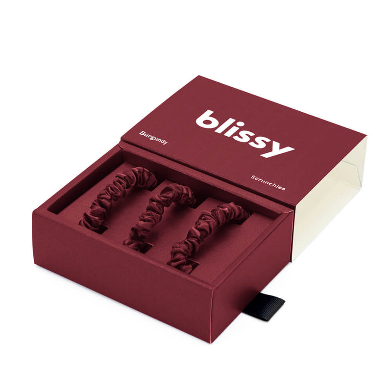 Blissy Skinny Scrunchies - Burgundy