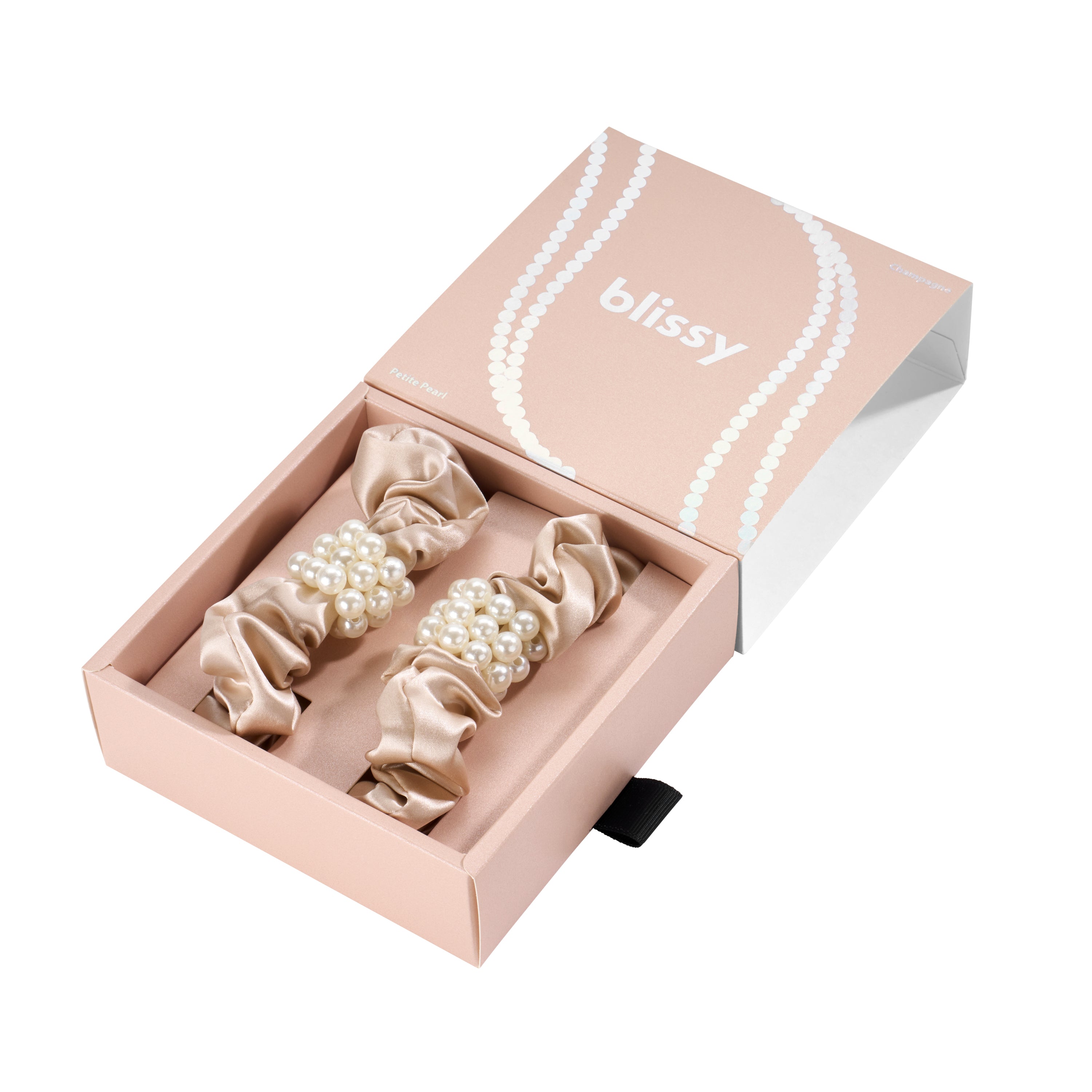 Blissy Petite Pearl Scrunchies - Champagne