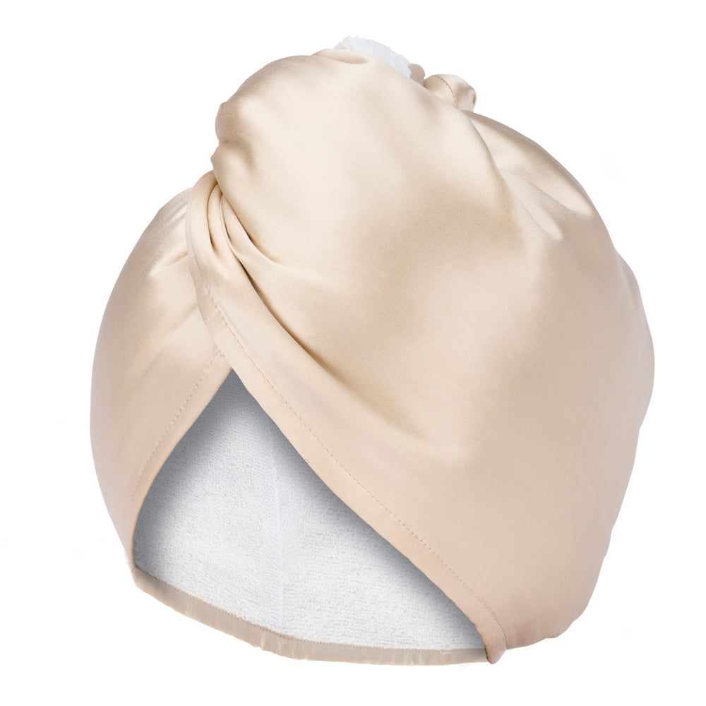Blissy Champagne Reversible Towel – 22 Momme Mulberry Silk, 100% Silk