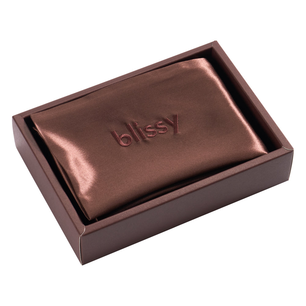 Blissy Chocolate Silk Pillowcase Detail – Standard
