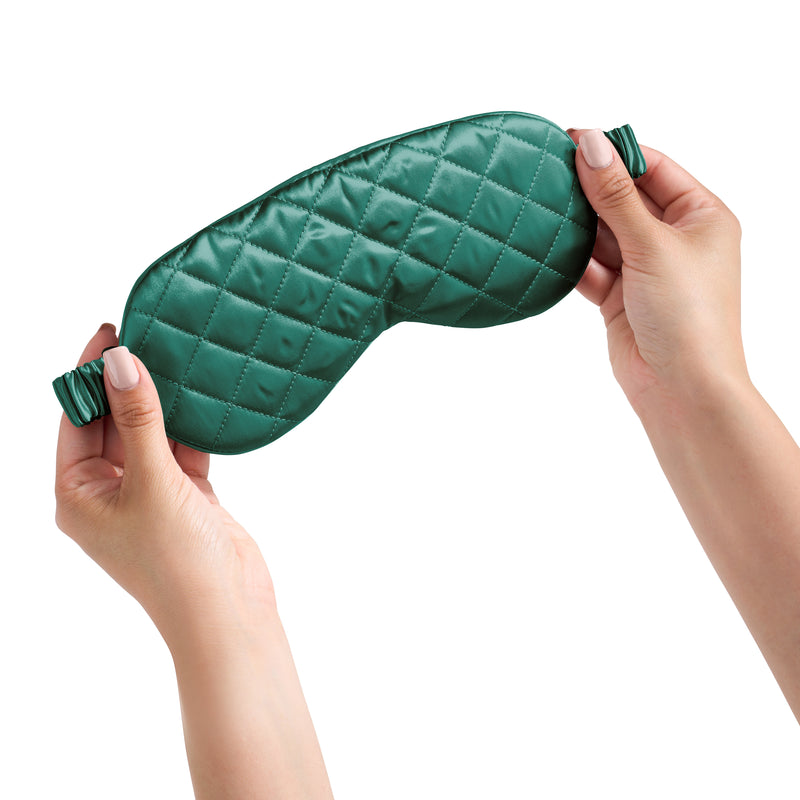 Sleep Mask - Emerald - Diamond Quilted