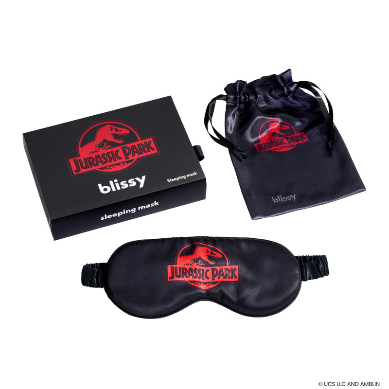Sleep Mask - Jurassic Park™ Logo - Blissy Jurassic Park™ Logo Sleep Mask – 22 Momme Mulberry Silk, 100% Silk