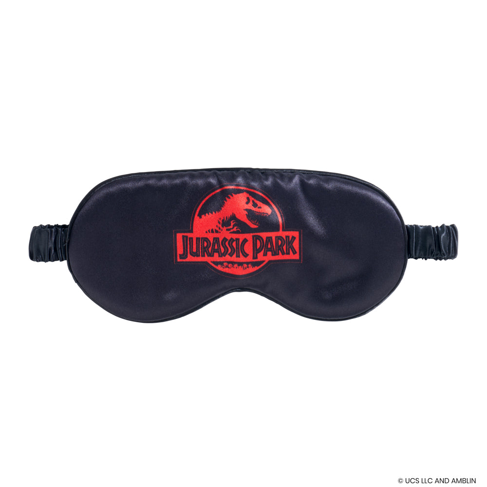 Blissy Jurassic Park™ Logo Sleep Mask Lifestyle – Mulberry Silk