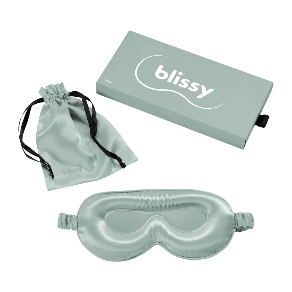 Blissy Matcha Sleep Mask – 22 Momme Mulberry Silk, 100% Silk