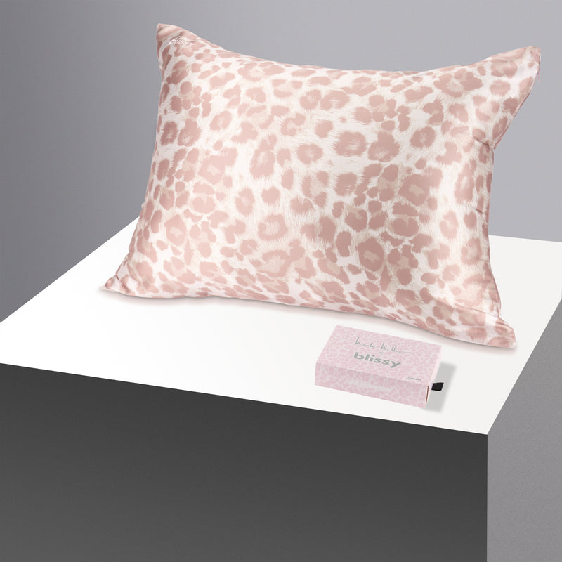 Pillowcase - Nicole Miller - Mauve Cheetah - Standard - Blissy Standard Mauve Cheetah Pillowcase – 22 Momme Mulberry Silk, 100% Silk