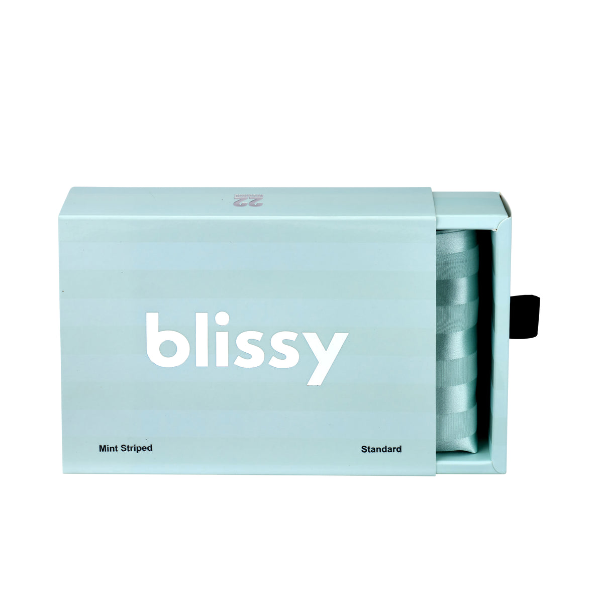Blissy King Mint Striped Pillowcase Lifestyle – Mulberry Silk