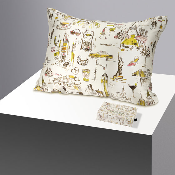 Pillowcase - Nicole Miller - NY to Paris - Queen