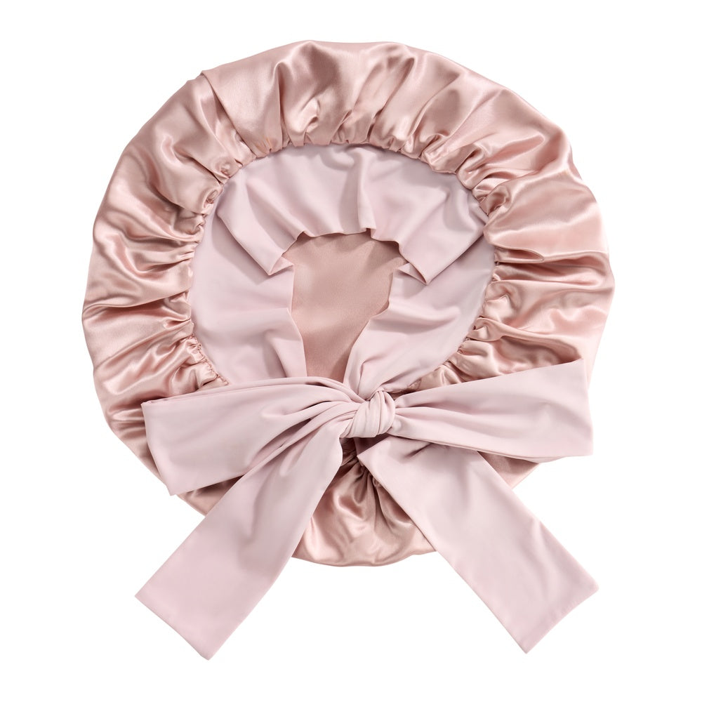 Pink Blissy Bow Bonnet – Blissy Premium Silk