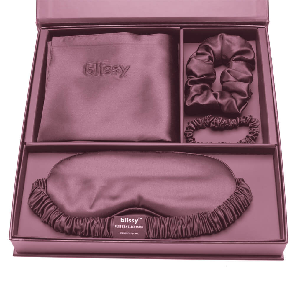 Blissy Plum Silk Blissy Dream Set Detail – King