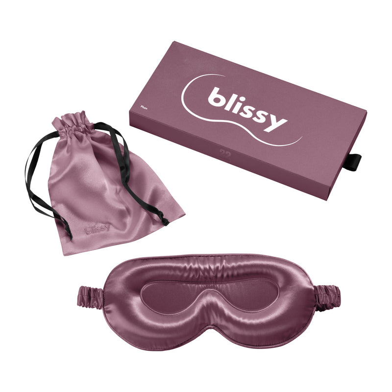 Sleep Mask - Plum - Profile - Blissy Plum Sleep Mask – 22 Momme Mulberry Silk, 100% Silk