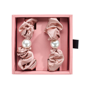 Blissy Pearl Scrunchies - Rose Gold