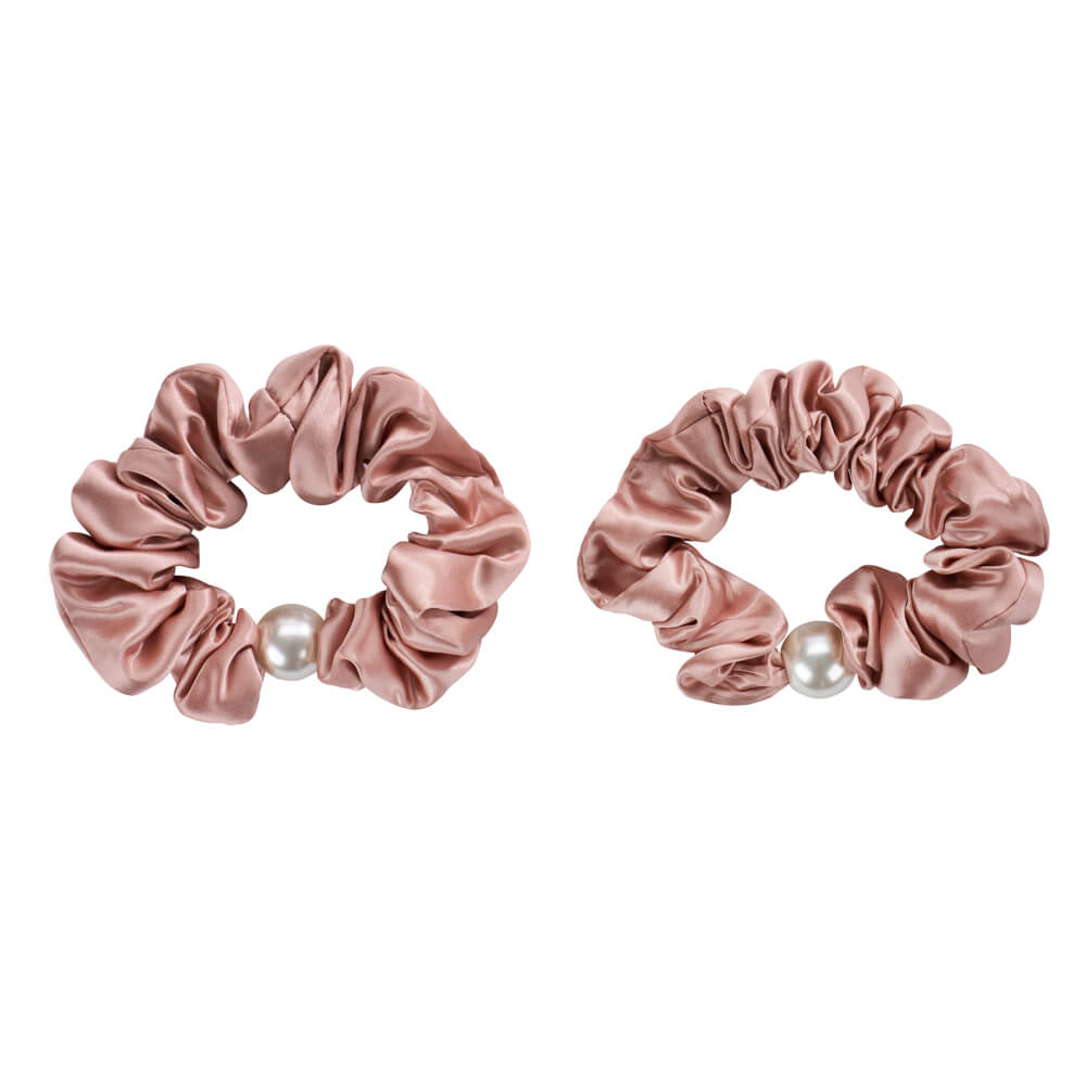 Rose Gold Mulberry Silk Blissy Pearl Scrunchies – Blissy