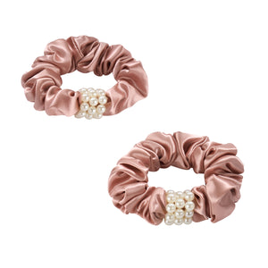 Blissy Petite Pearl Scrunchies - Rose Gold