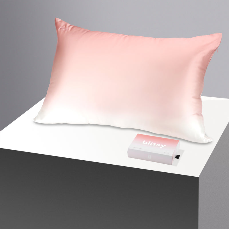 Pillowcase - Rose Gold Ombre - Standard - Blissy King Rose Gold Ombre Pillowcase – 22 Momme Mulberry Silk, 100% Silk
