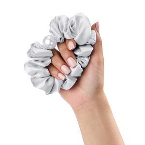 Blissy Pearl Scrunchies - Silver