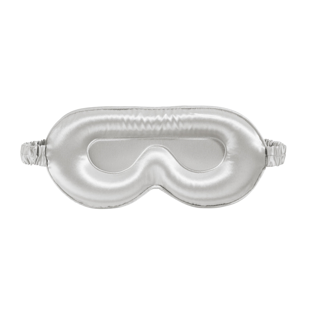 Blissy Silver Silk Sleep Mask Detail –
