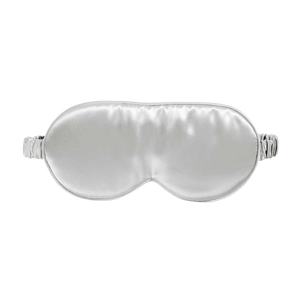 Silver Sleep Mask Close-Up – Blissy 22 Momme Silk