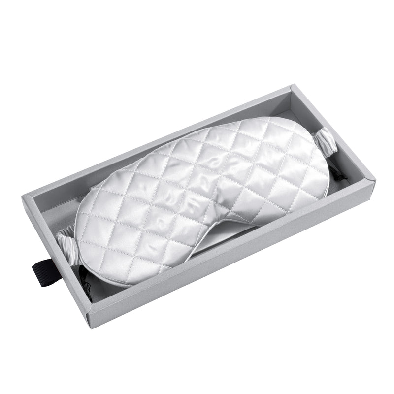 Sleep Mask - Silver - Diamond Quilted