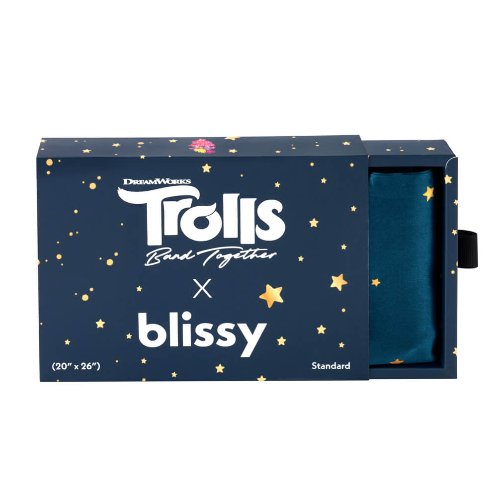 Blissy King Trolls Pillowcase Lifestyle – Mulberry Silk