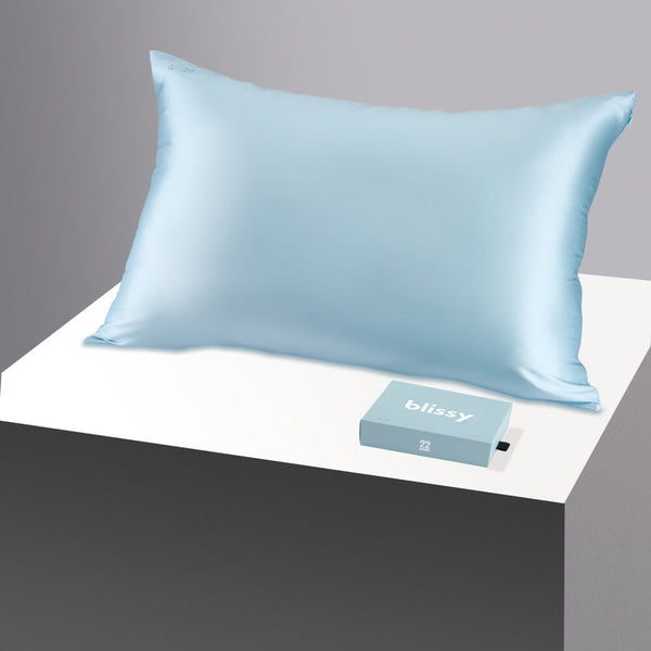 Blissy King Sky Blue Pillowcase – 22 Momme Mulberry Silk, 100% Silk