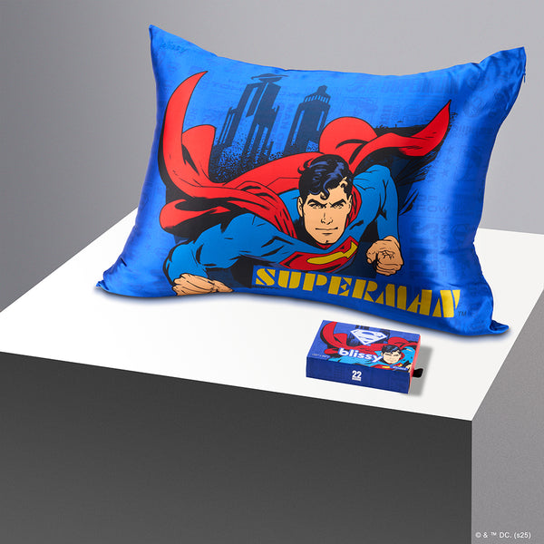 Blissy Standard Superman Dreams Pillowcase – 22 Momme Mulberry Silk, 100% Silk