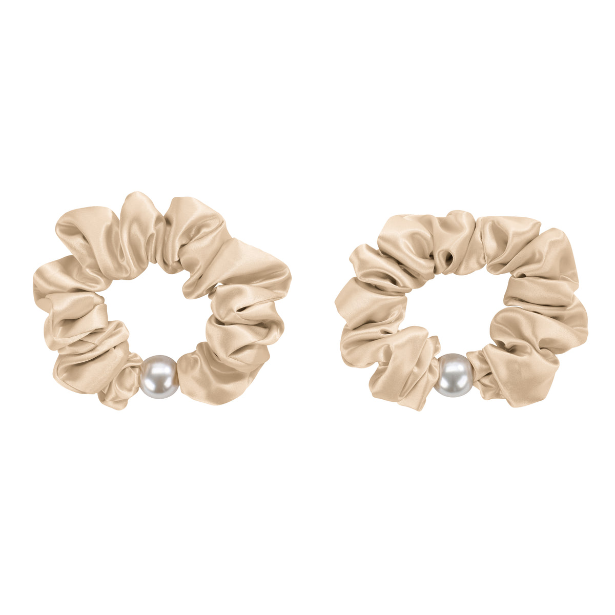 Blissy Mulberry Silk Blissy Pearl Scrunchies – Taupe