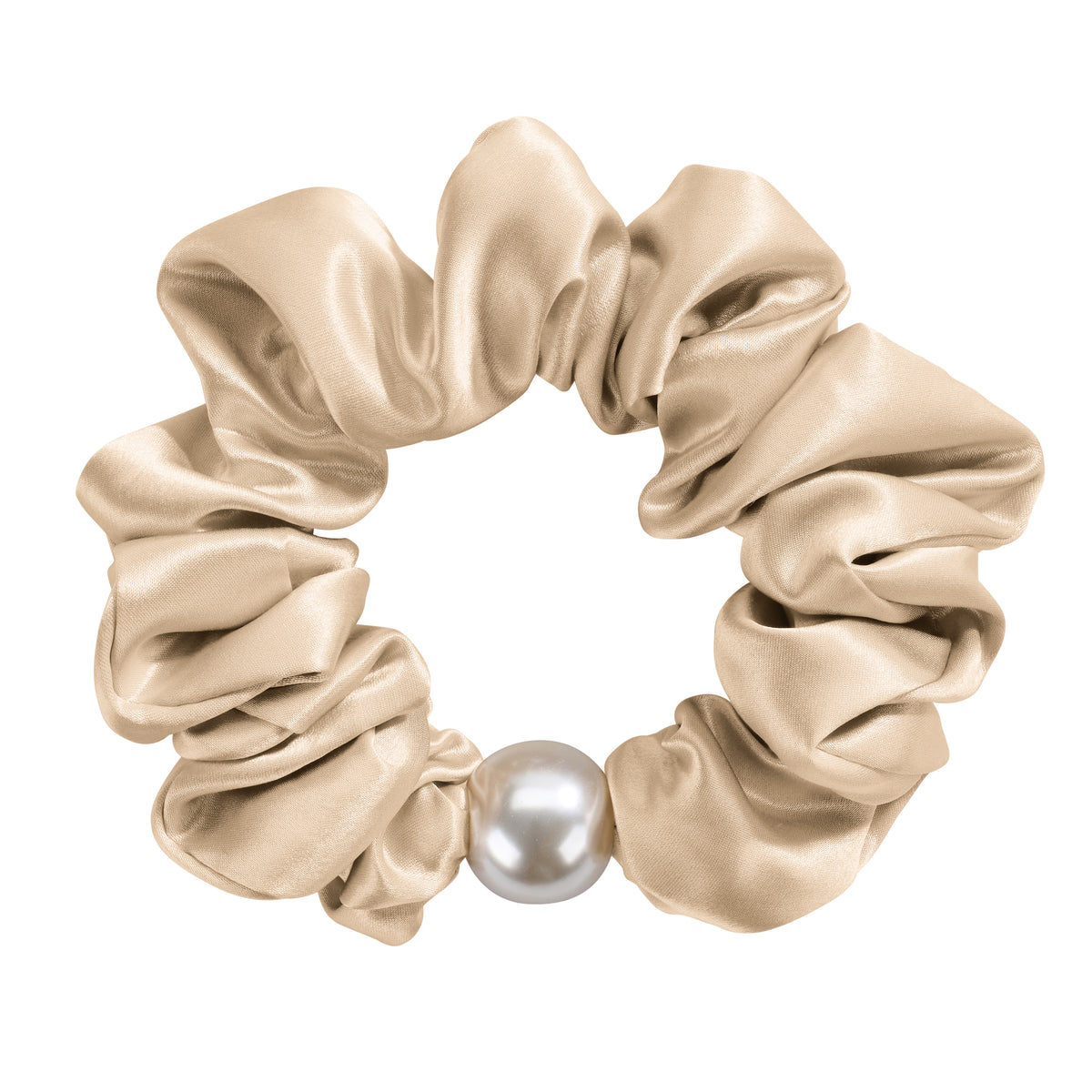 Blissy Mulberry Silk Blissy Pearl Scrunchies – Taupe