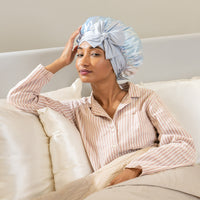 Blissy Tie Dye Blissy Bow Bonnet Lifestyle – Mulberry Silk