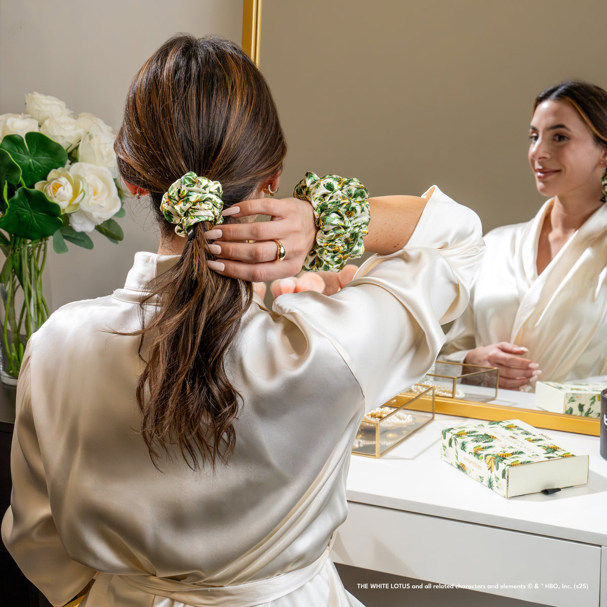 White Lotus Blissy Scrunchies – Blissy Premium Silk